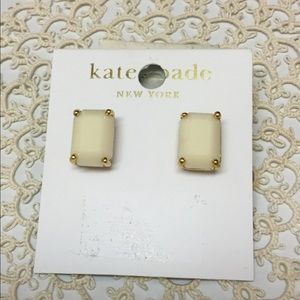 🌸White & Gold Filled Kate Spade Studs